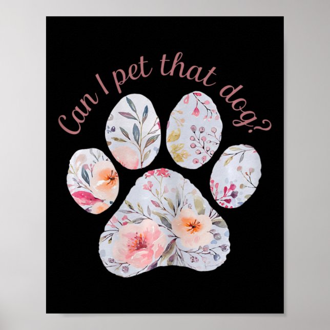 ¿Puedo Mascota La Impresión De Paw Floral De Acuar (Frente)