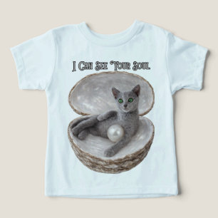 Puedo ver el alma del divertido diseño de gato azu
