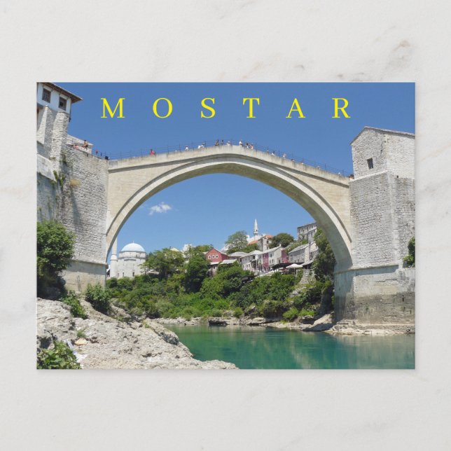 Puente antiguo de Mostar y postal del casco antigu (Anverso)