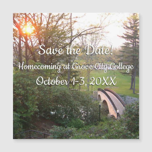 Puente arco iris atardecer en el Grove City Colleg (Anverso)