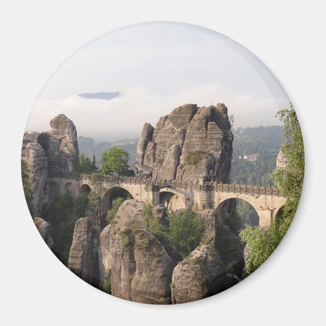 Puente Bastei en imán redondo de Alemania (Frente)