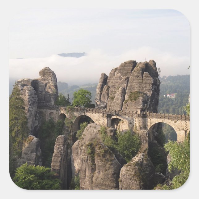 Puente Bastei, pegatina suizo sajón (Anverso)