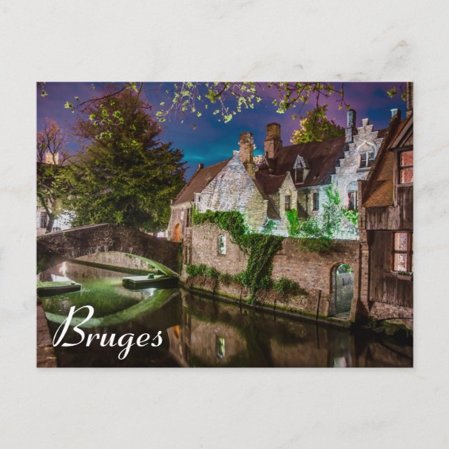 Puente Bonifacius en la tarjeta postal de Brujas (Anverso)