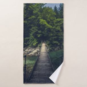 Puente colgante simple río Idrijca, Eslovenia