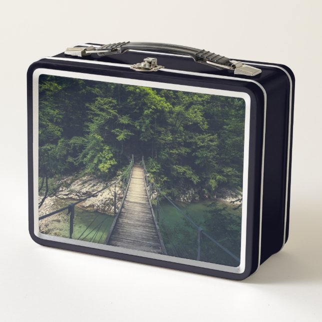 Puente colgante simple río Idrijca, Eslovenia (Anverso)