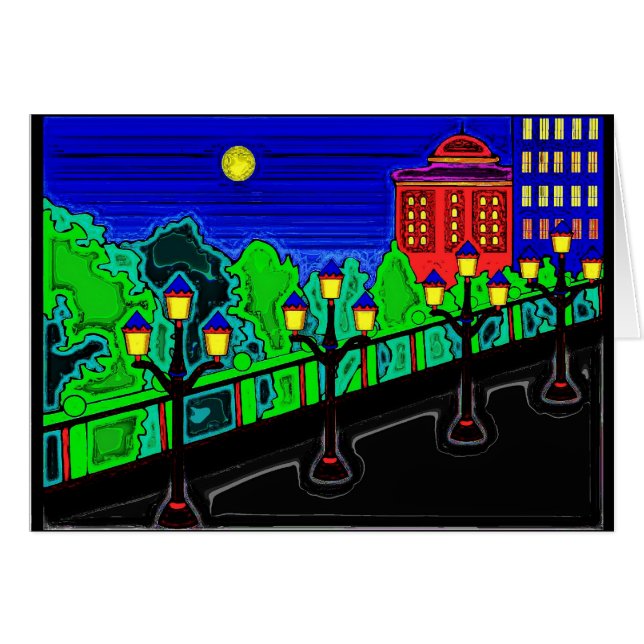 Puente con los postes de la lámpara (Anverso (Horizontal))