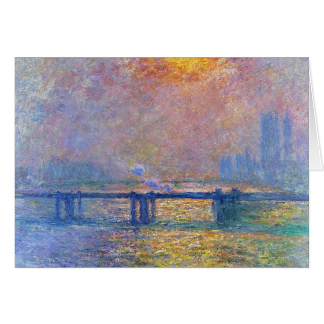 Puente cruzado de Charing, el Thames, Claude Monet (Anverso (Horizontal))