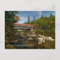 Puente cubierto de Albany, postal NH