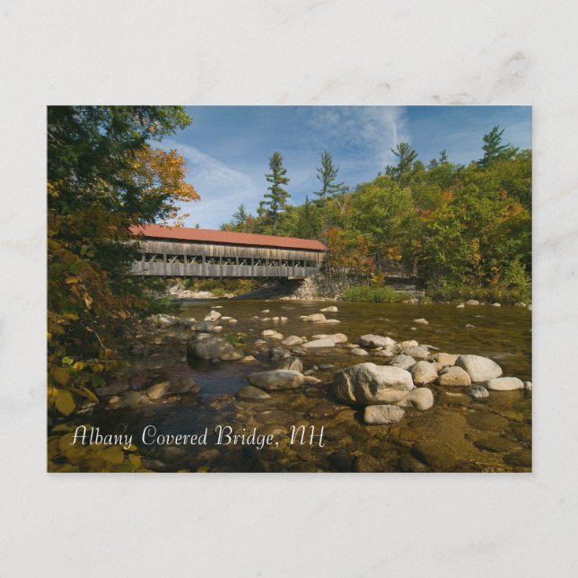 Puente cubierto de Albany, postal NH (Anverso)