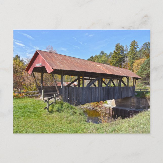 Puente Cubierto Randall, Lyndon, Vermont Postal (Anverso)