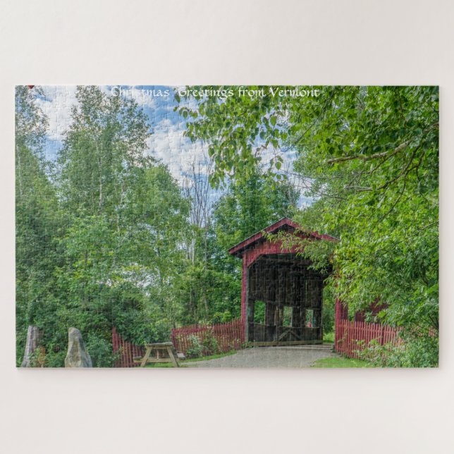 Puente cubierto Rompecabezas Vermont Jigsaw (Horizontal)
