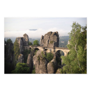 Puente de Bastei en la impresión de la foto de