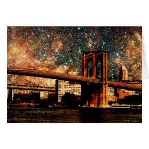 puente de Brooklyn de la noche estrellada