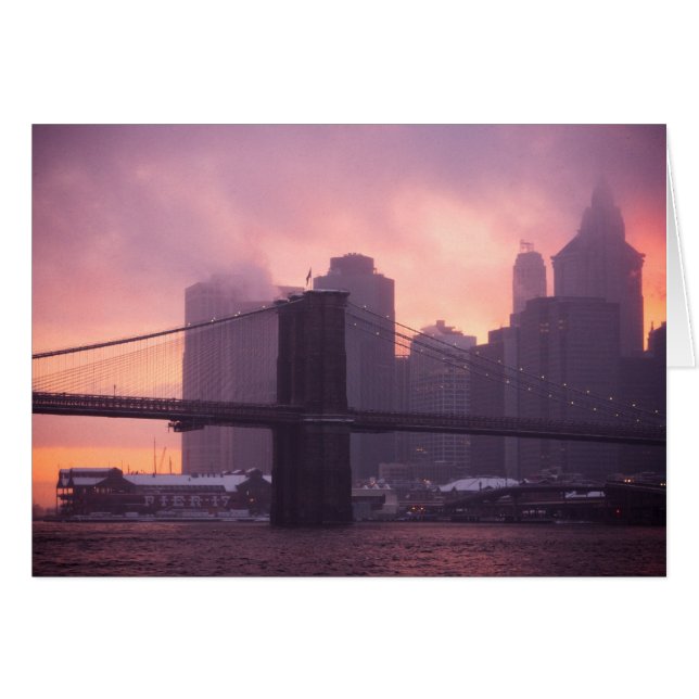 Puente de Brooklyn durante nevada (Anverso (Horizontal))