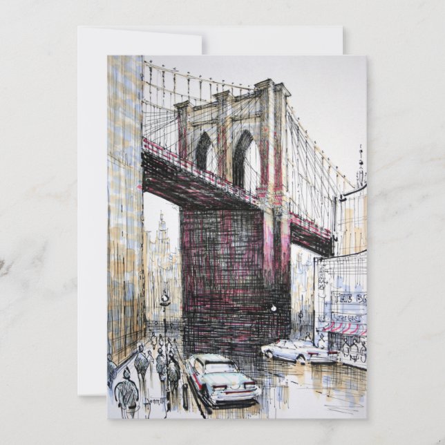 Puente de Brooklyn, EE.UU. Invitación (Anverso)