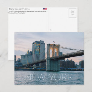 Puente de Brooklyn, Nueva York, EE. UU. Tarjeta po