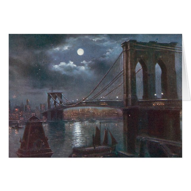 Puente de Brooklyn por claro de luna (Anverso (Horizontal))