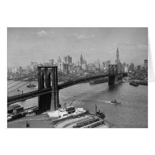 Puente de Brooklyn y horizonte de Manhattan, 1920
