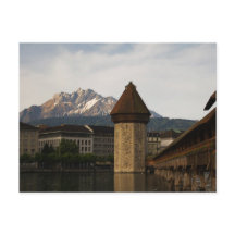 Puente de capilla (Kappelbrücke) postal suiza