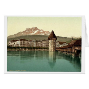 Puente de capilla y vista de Pilatus, Lucerne, Sui