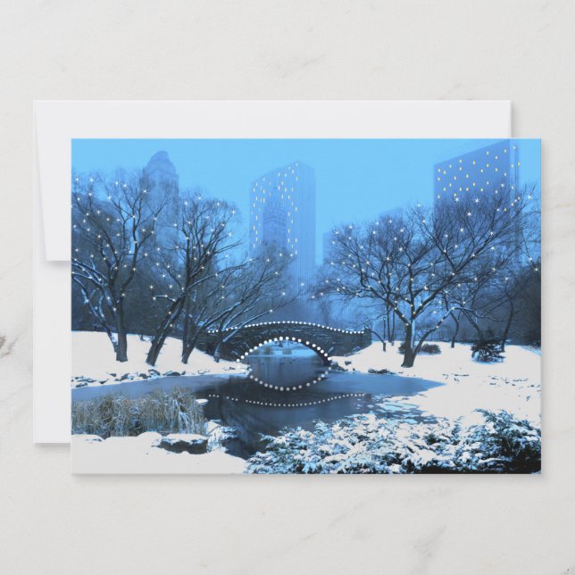Puente de Central Park en Invitación a la Nieve Cr (Anverso)