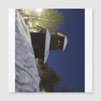 "Puente de invierno bajo las estrellas - Paisaje n