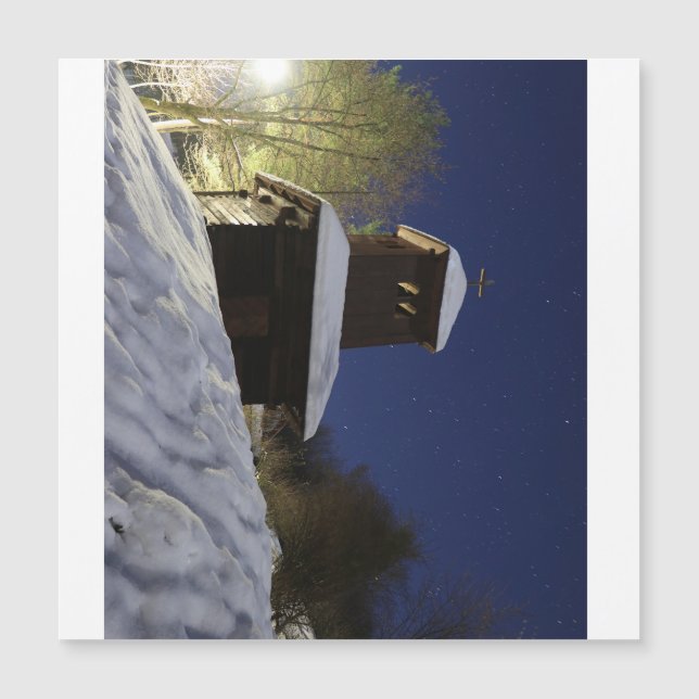 "Puente de invierno bajo las estrellas - Paisaje n (Anverso)