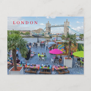 Puente de la Torre de Londres en postal de verano