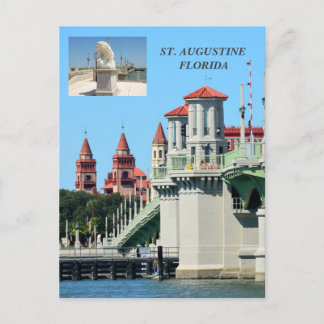 Puente de Leones San Agustín, postal de Florida