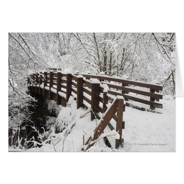 Puente de madera cubierta de nieve (Anverso (Horizontal))