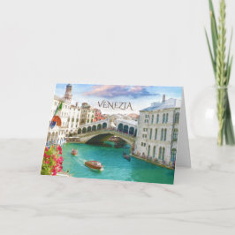 Puente de Rialto en Venecia el | tarjeta de