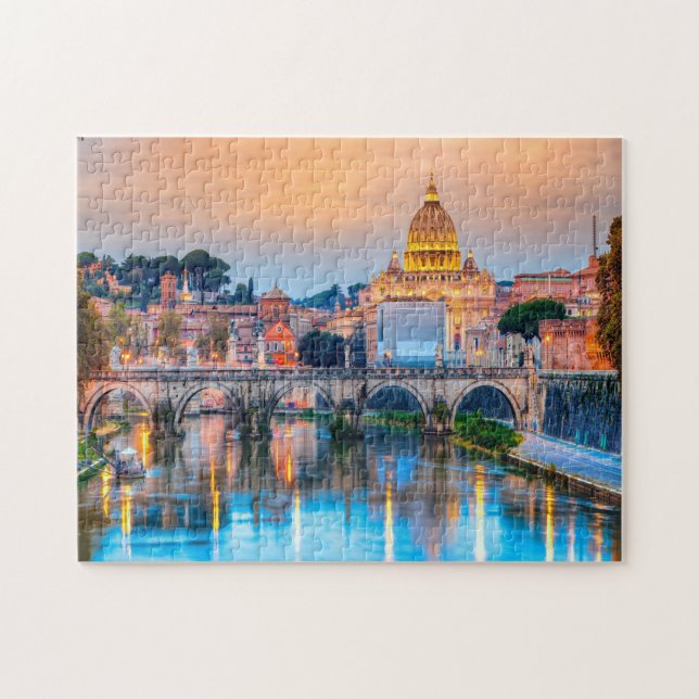 Puente de Sant Angelo Roma Italia Rompecabezas (Horizontal)