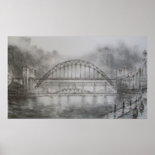 Puente de Tyne de la impresión de Newcastle del