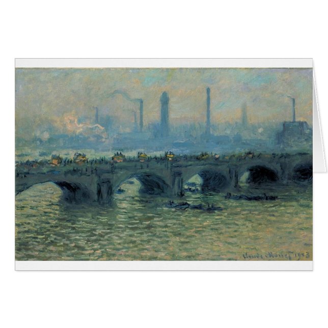 Puente de Waterloo, tiempo gris de Claude Monet (Anverso (Horizontal))