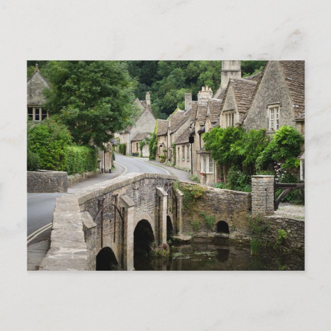 Puente en Castle Combe, postal del Reino Unido (Anverso)
