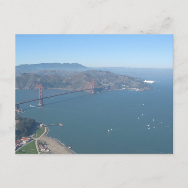 Puente Golden Gate con postal de Zeppelin (Anverso)