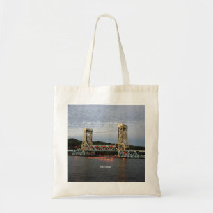 Puente Houghton Hancock en la bolsa de tote del at