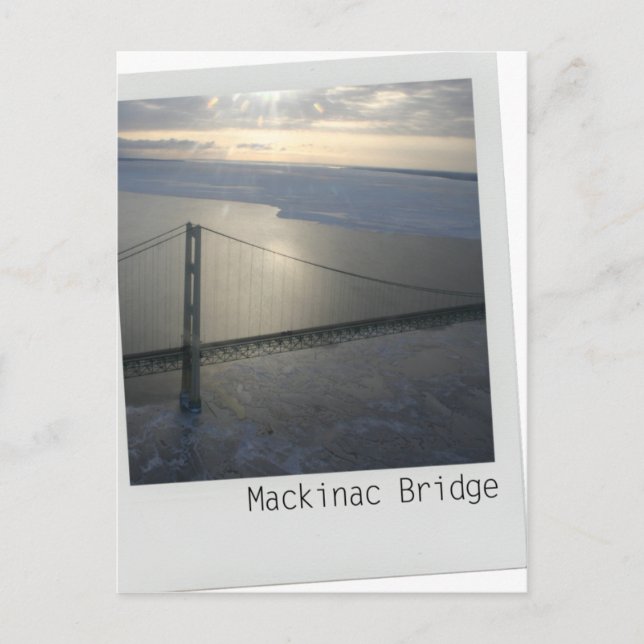 Puente Mackinac Península Superior Postal Michigan (Anverso)