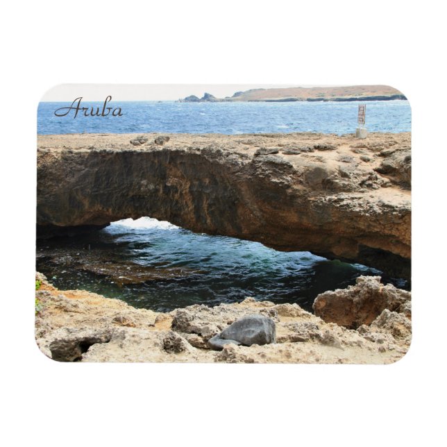 Puente natural de Aruba, fotografía, imán (Horizontal)