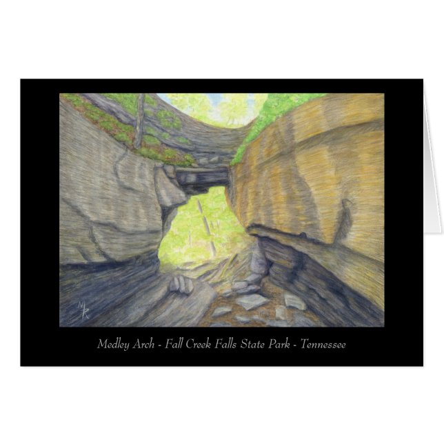 Puente natural Medley Arch - Tarjeta de arte appal (Anverso (Horizontal))