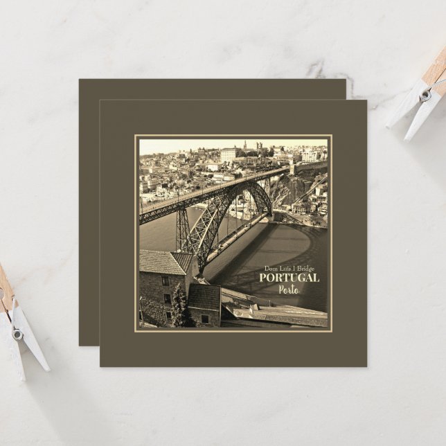 Puente Porto sobre el río Douro, Portugal, sepia (Anverso/Reverso In Situ)