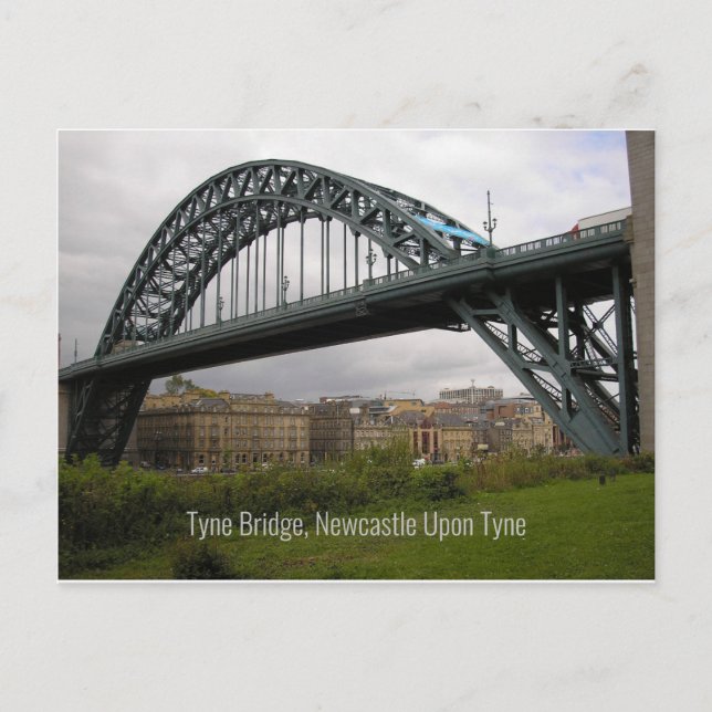 Puente Tyne, tarjeta Newcastle Upon Tyne Post. (Anverso)