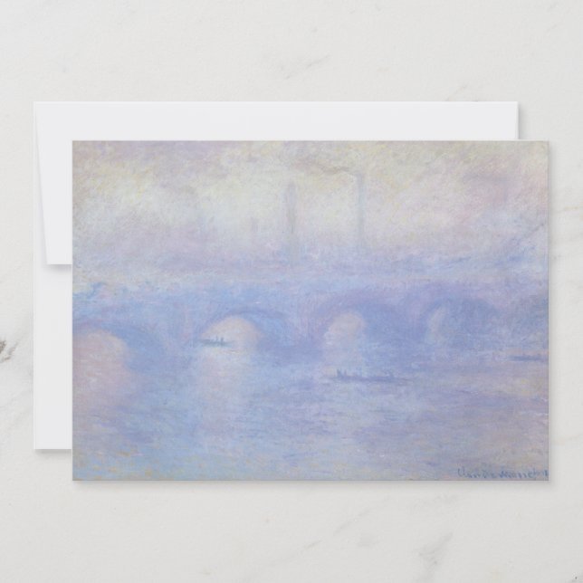 Puente Waterloo, efecto húmedo de Claude Monet (Anverso)
