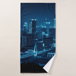 Puente y arquitectura urbana por la noche en Cho
