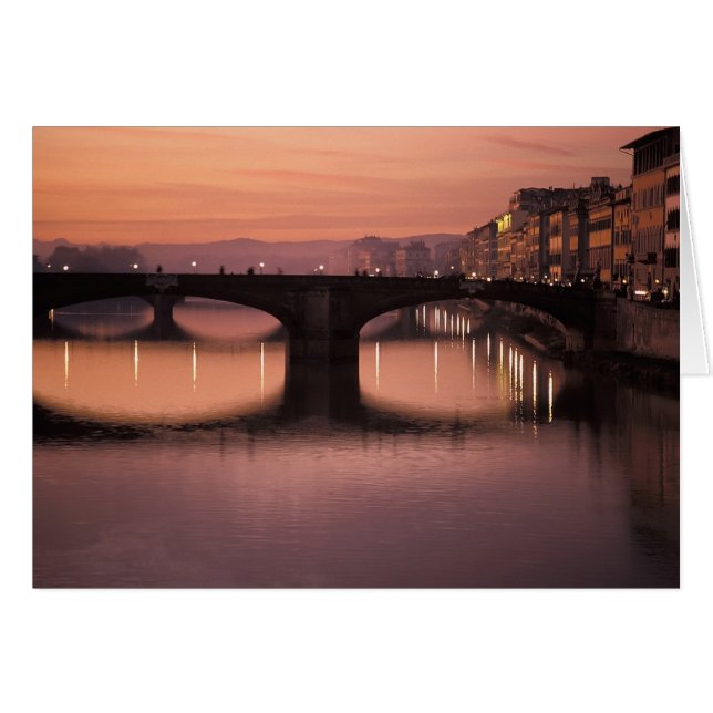 Puentes sobre el río Arno al atardecer, 2 (Anverso (Horizontal))