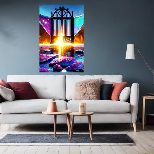 Puerta al más allá   Poster de arte de IA