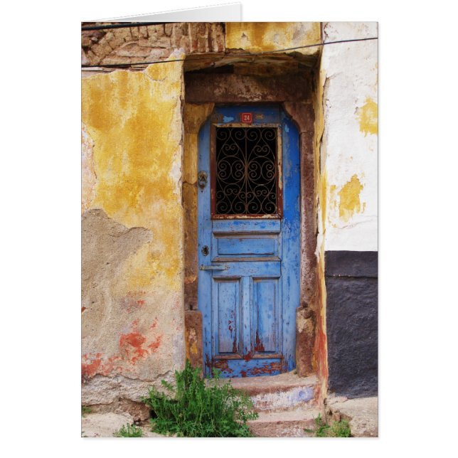 Puerta Azul en la isla griega de Mykonos (Frente)