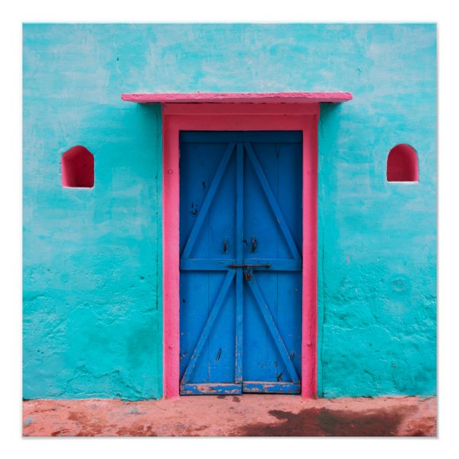 "PUERTA AZUL, MARRUECOS", POSTER DE FOTOGRAFÍA DE  (Anverso)