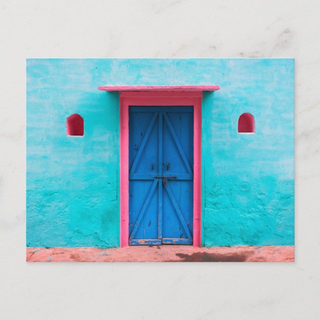 "PUERTA AZUL, MARRUECOS", TARJETA POSTAL DE FOTOGR (Anverso)
