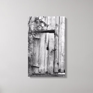 Puerta de barras con impresión de lienzo de árbo